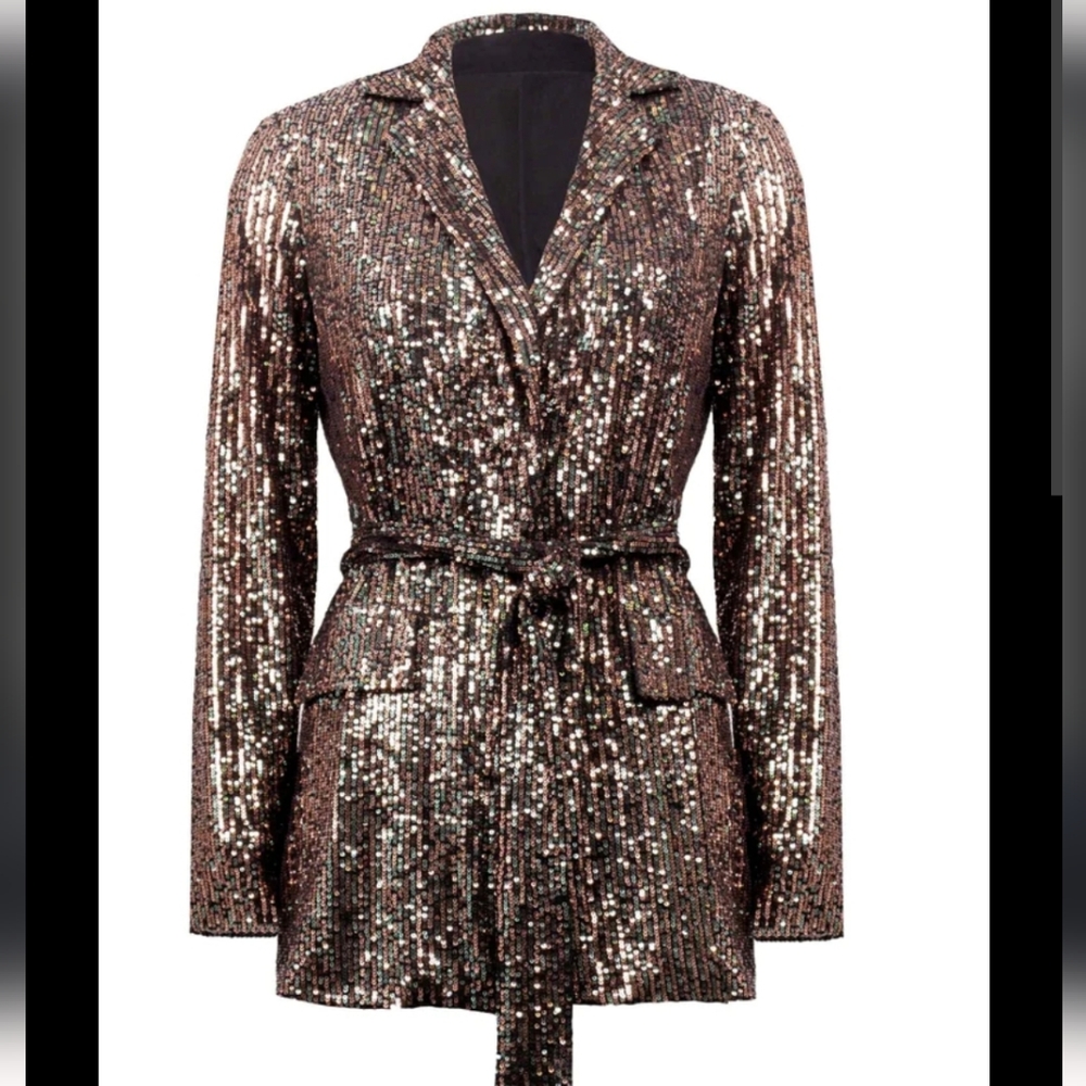 Sequin wrap blazer
